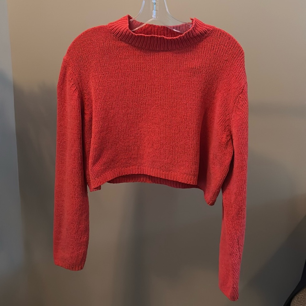 Wild Fable Bright Orange Knit Cropped Sweater (XXL)